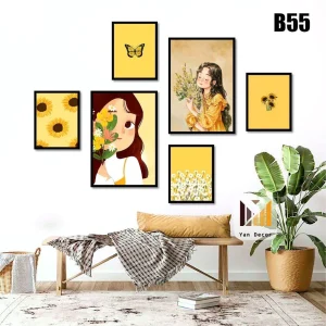Tranh Treo Tường Thiếu Nữ Cầm Hoa
