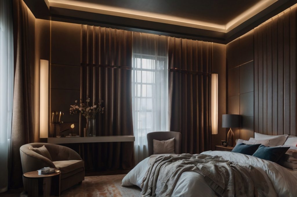 Phòng ngủ phối hợp nhiều loại đèn