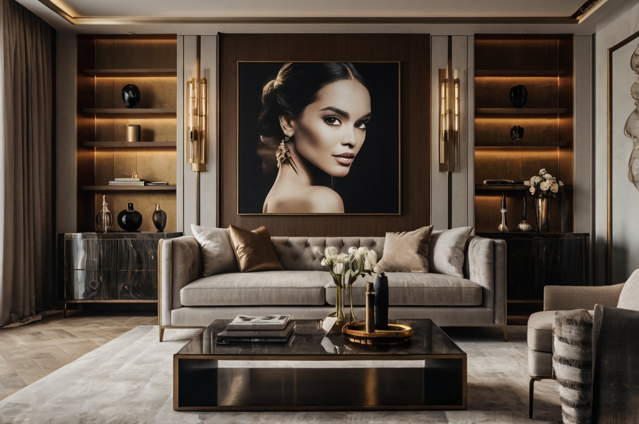 Tranh kết hợp decor hài hòa - tranh treo phòng khách sang trọng